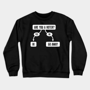 Are You A Voter? - Funny, Cute Flowchart Crewneck Sweatshirt